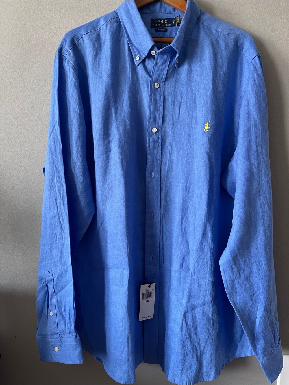 Polo by Ralph Lauren Linen Classic fit Long-Sleeve Button-Down Shirt TALL XXL